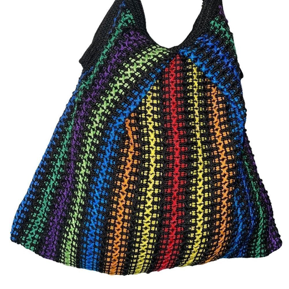Multi Color Hand Crocheted Tote - Picture 12 of 12
